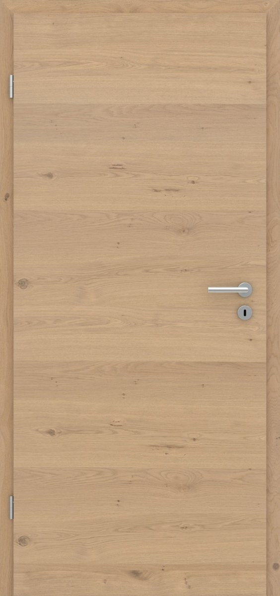 Tür mit Zarge Echtholz Asteiche Cream matt lackiert Queroptik - Meine Tür