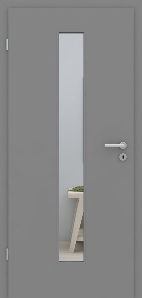 Tür mit Zarge Grau lackiert RAL 7037 LA 08M - Meine Tür