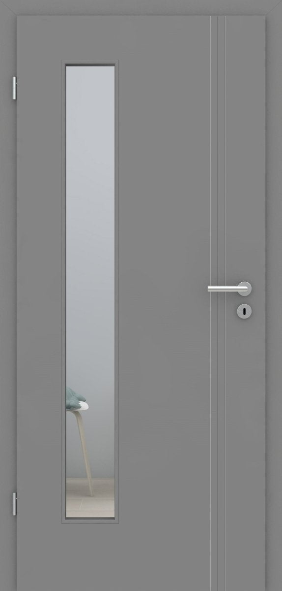 Tür mit Zarge Novel FL 6 Grau RAL 7037 LA 08B - Meine Tür