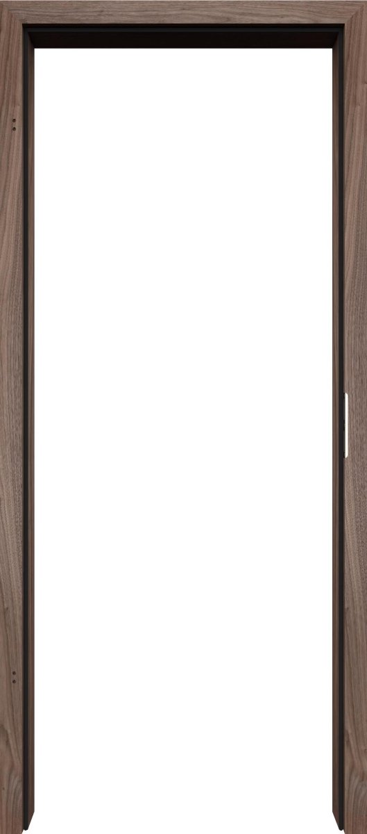 WE-Türzarge Echtholz Nussbaum matt lackiert mit eckiger Kante EE - Lebo - Meine Tür