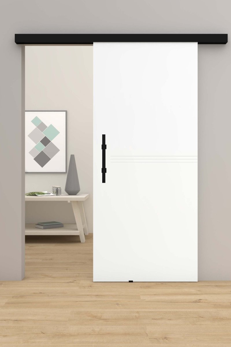 Design - Schiebetür mit Laufschiene Boho G4 Weißlack RAL 9003 - Meine Tür