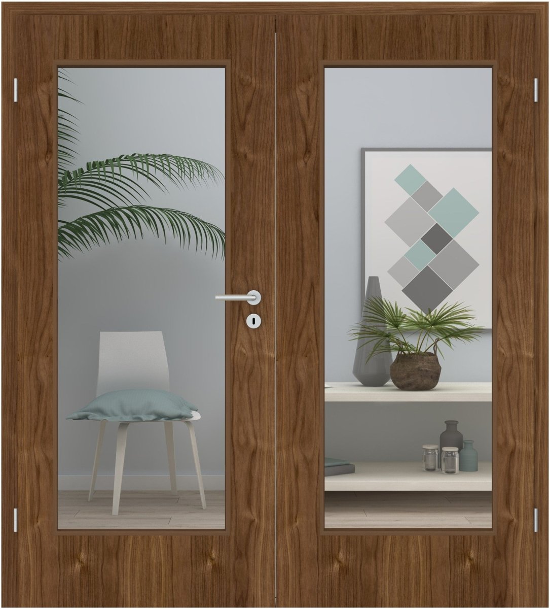 Doppelflügeltür Echtholz Amerikanisch Nussbaum lackiert LA 01 - Meine Tür