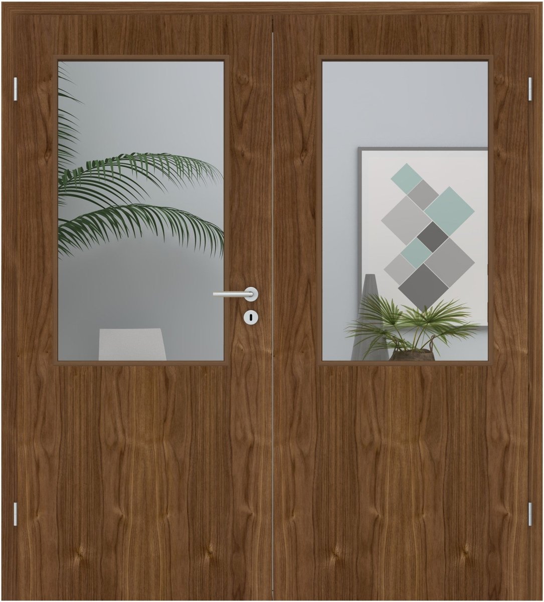 Doppelflügeltür Echtholz Amerikanisch Nussbaum lackiert LA 02 - Meine Tür