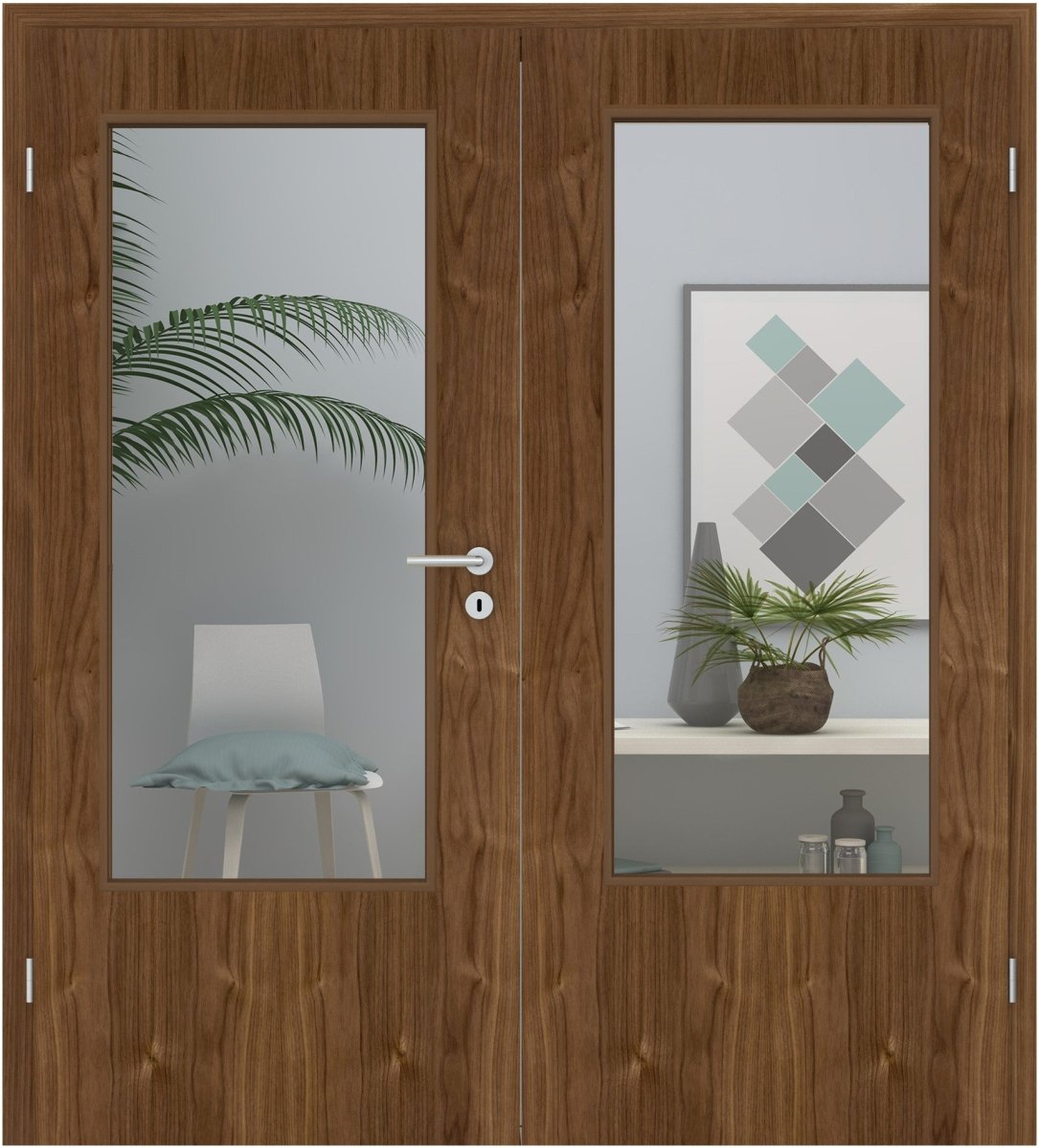 Doppelflügeltür Echtholz Amerikanisch Nussbaum lackiert LA - Meine Tür