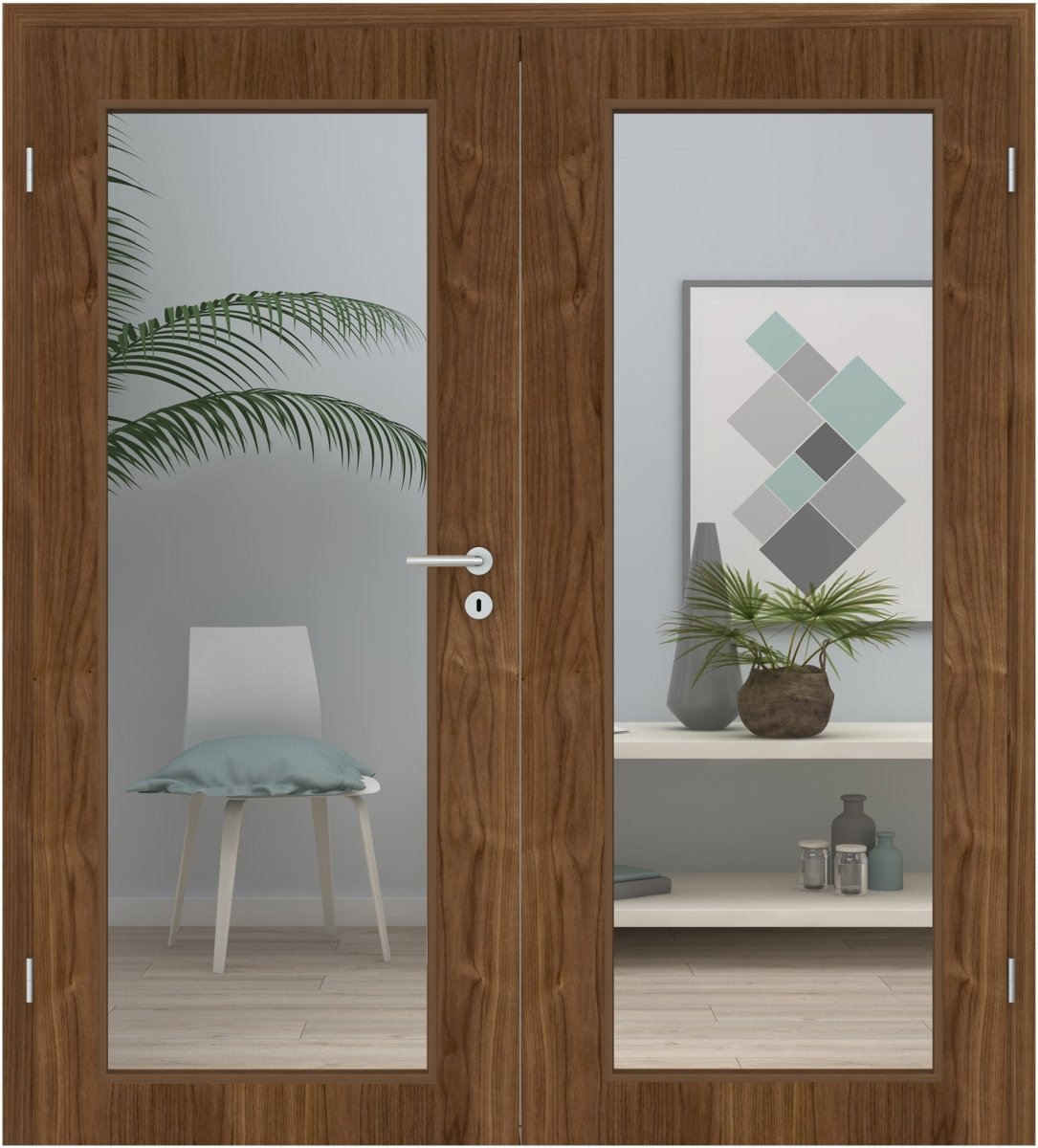 Doppelflügeltür Echtholz Amerikanisch Nussbaum lackiert LA XL - Meine Tür