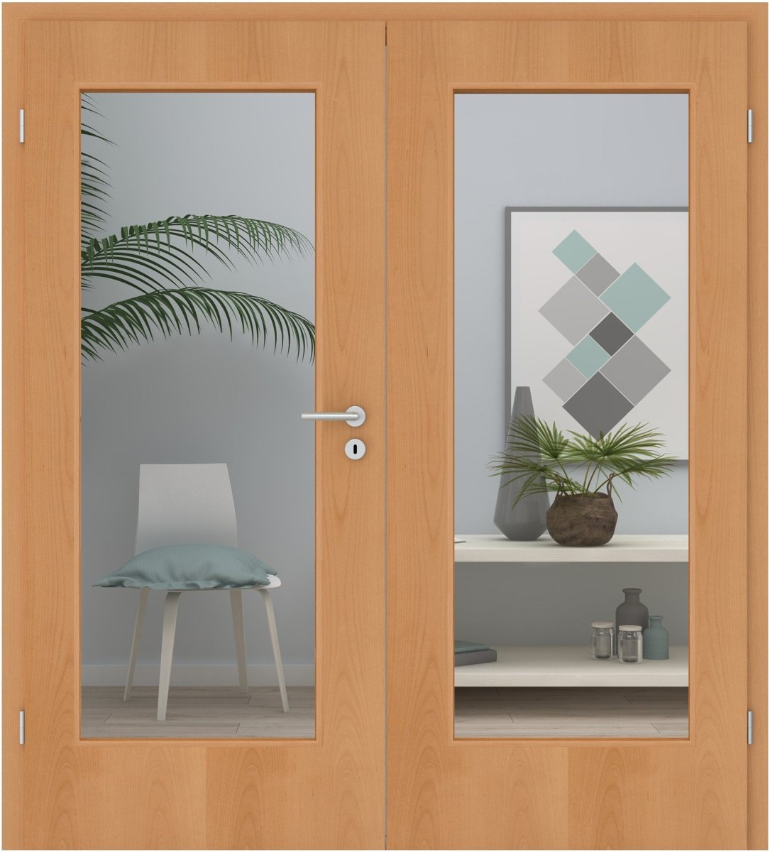 Doppelflügeltür Echtholz Buche lackiert LA 01 - Meine Tür