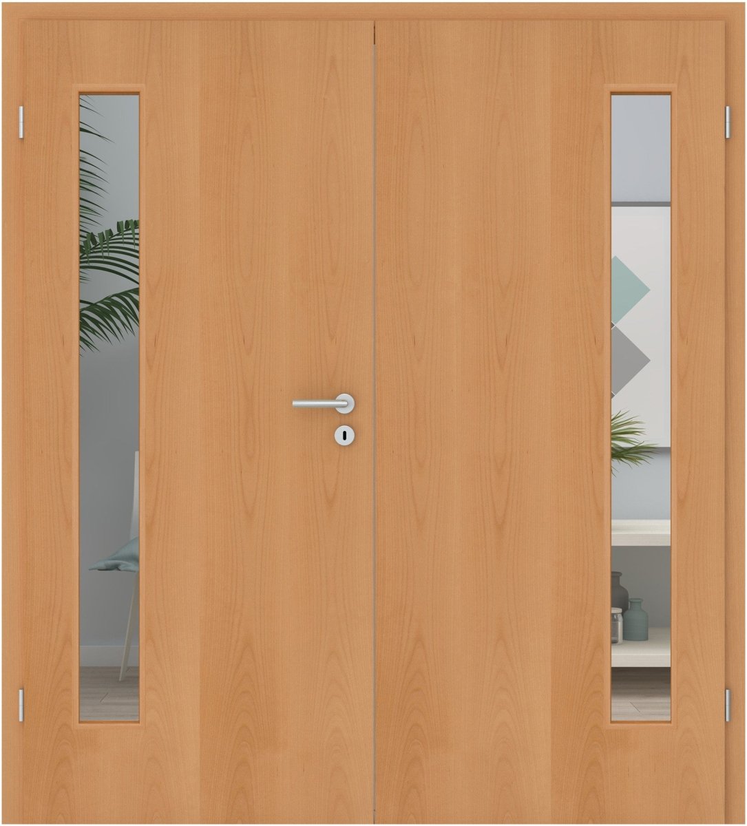 Doppelflügeltür Echtholz Buche lackiert LA 08B - Meine Tür