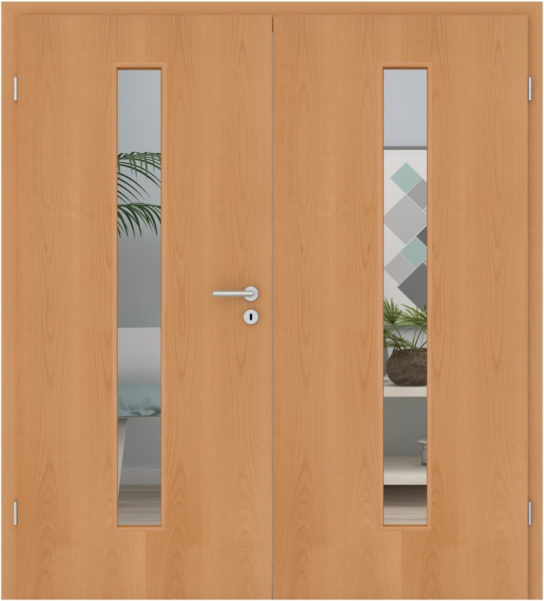 Doppelflügeltür Echtholz Buche lackiert LA 08M - Meine Tür