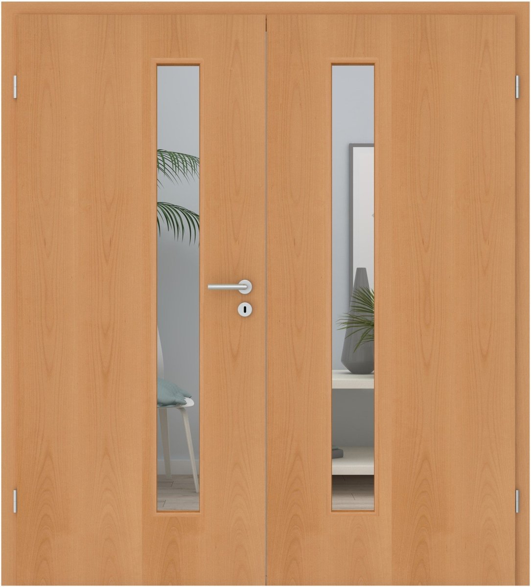 Doppelflügeltür Echtholz Buche lackiert LA 08S - Meine Tür