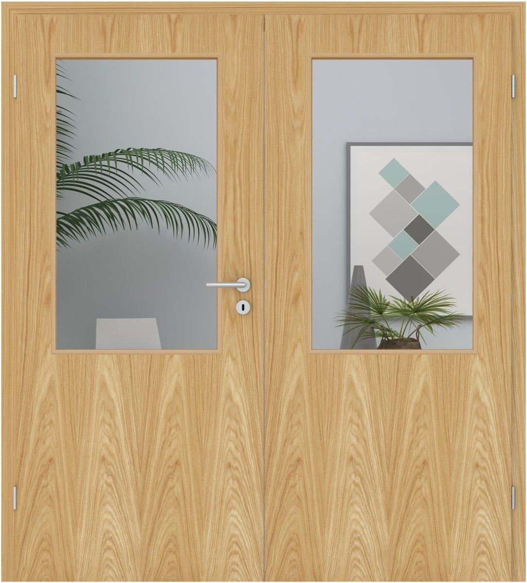 Doppelflügeltür Echtholz Eiche Natur lackiert LA 02 - Meine Tür