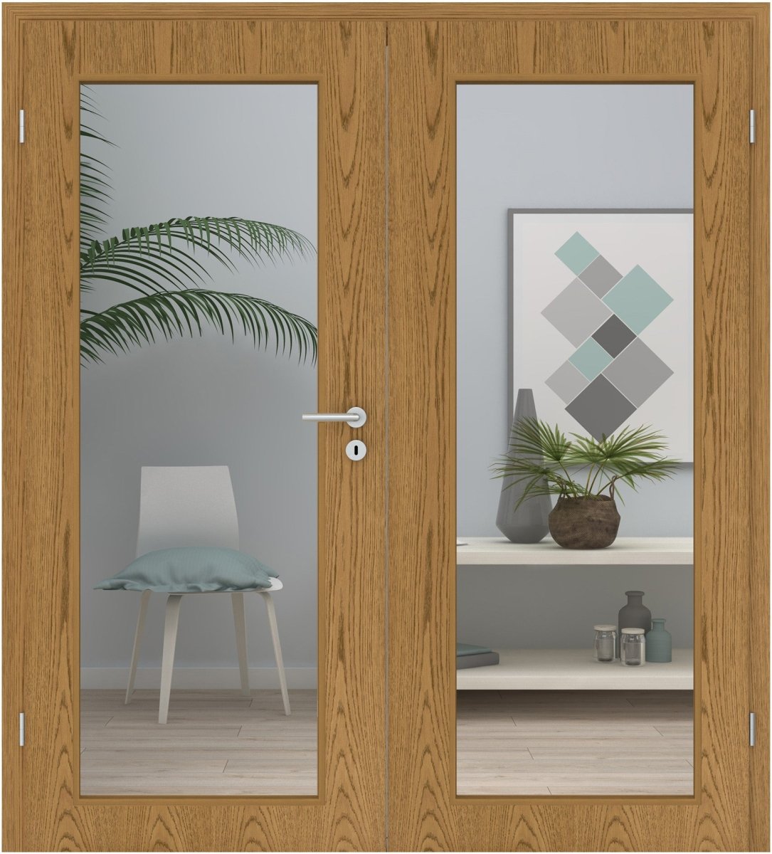 Doppelflügeltür Echtholz Eiche Rustikal P43 gebeizt LA XL - Meine Tür