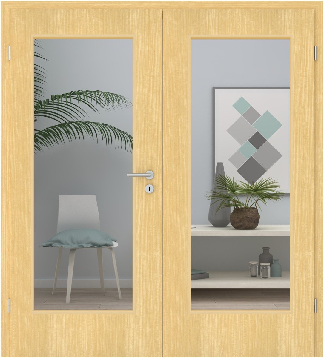 Doppelflügeltür Echtholz Limba lackiert LA 01 - Meine Tür
