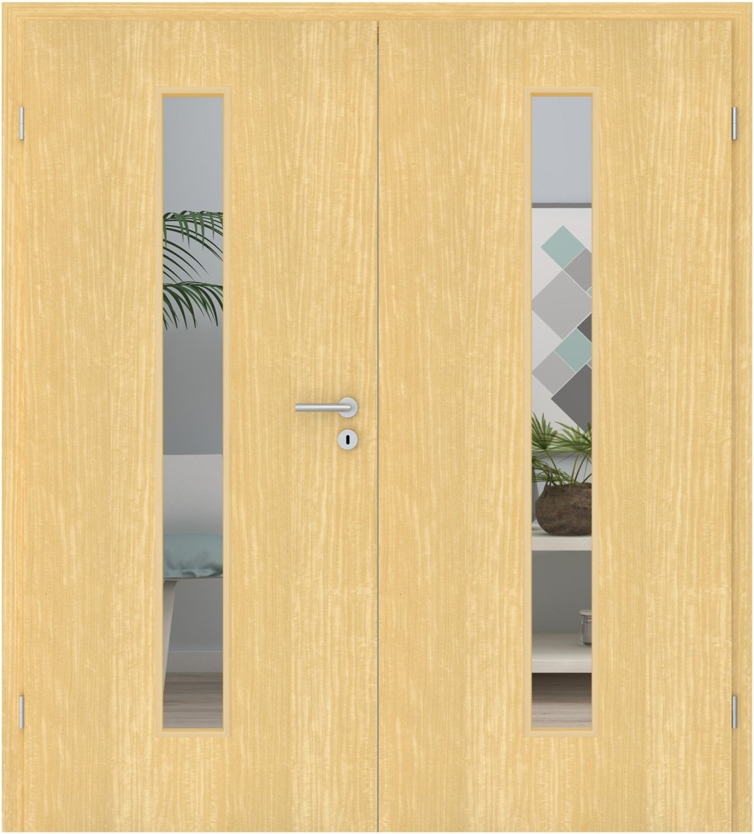 Doppelflügeltür Echtholz Limba lackiert LA 08M - Meine Tür