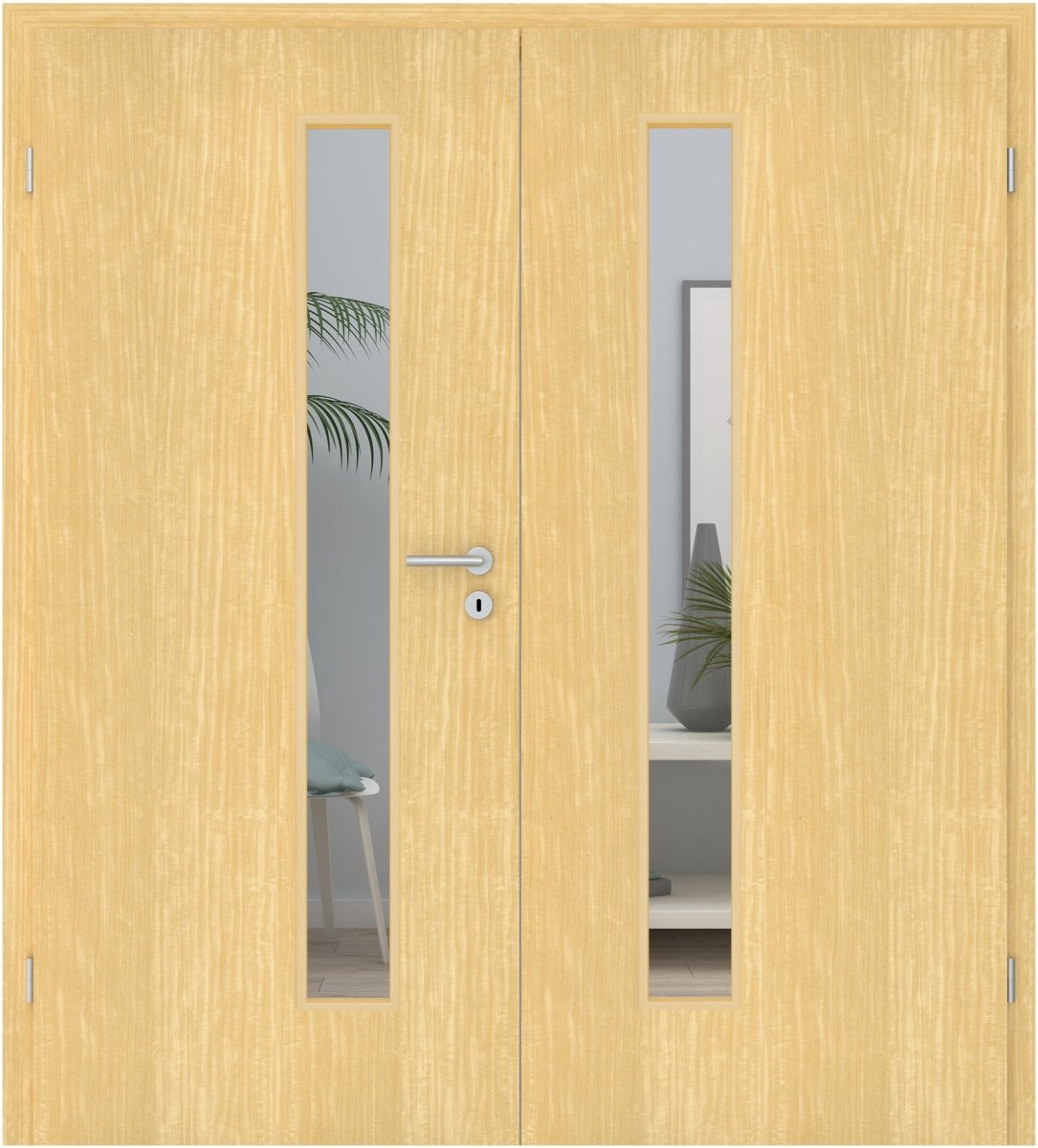 Doppelflügeltür Echtholz Limba lackiert LA 08S - Meine Tür