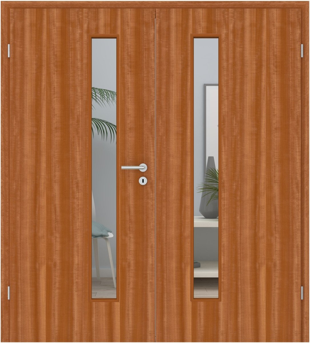 Doppelflügeltür Echtholz Macore lackiert LA 08S - Meine Tür