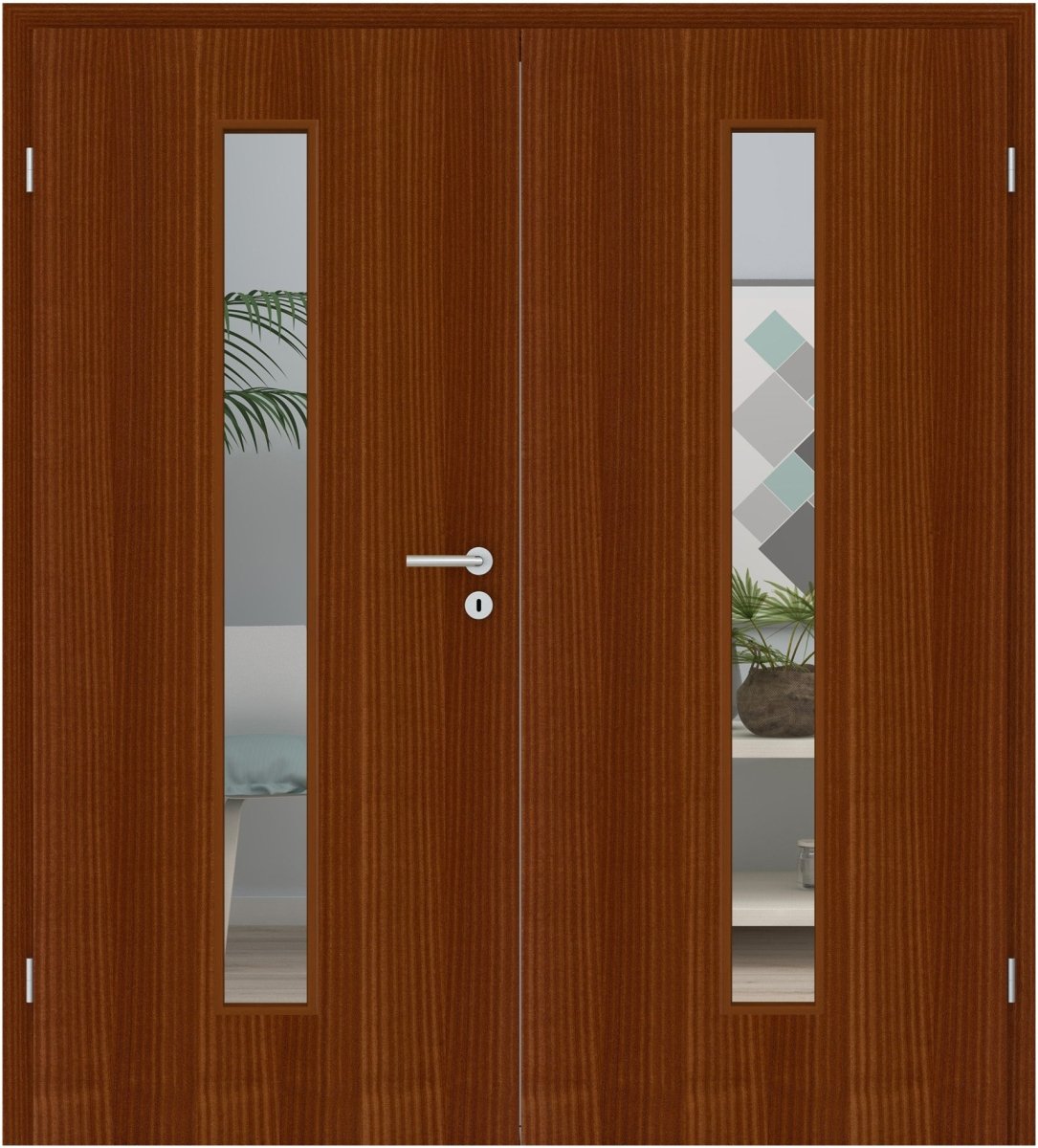 Doppelflügeltür Echtholz Mahagoni lackiert LA 08M - Meine Tür