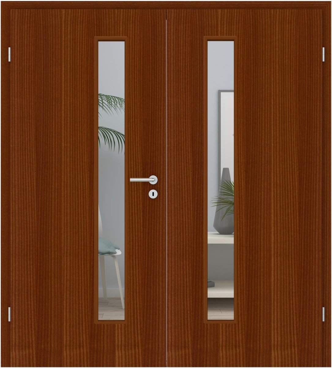 Doppelflügeltür Echtholz Mahagoni lackiert LA 08S - Meine Tür