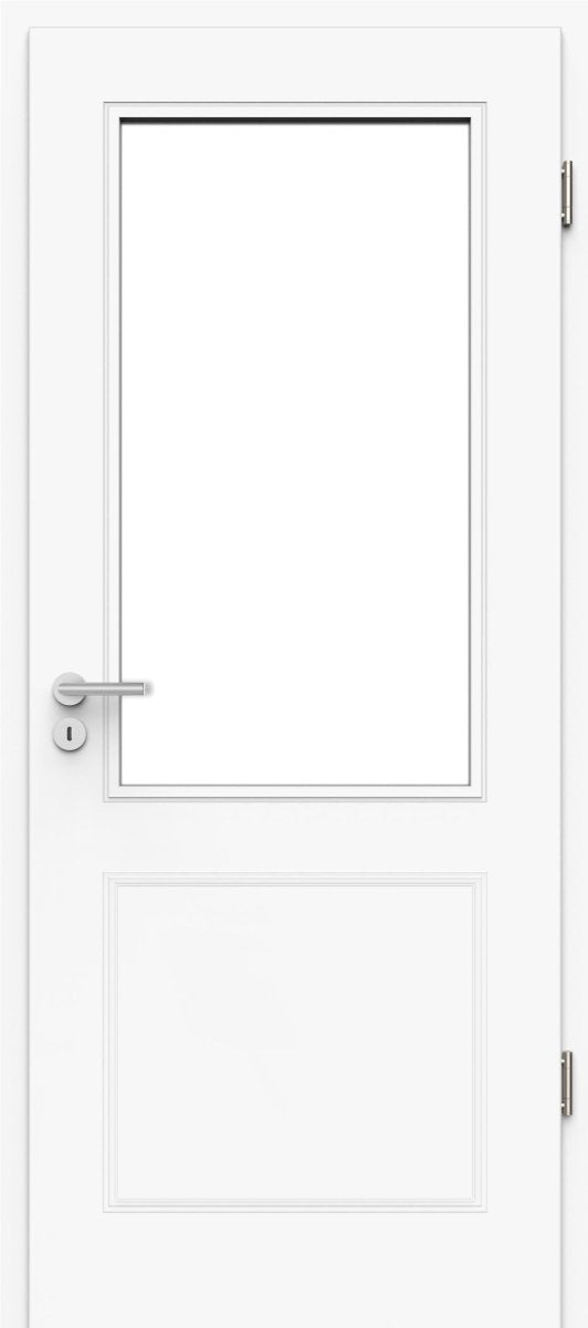 Lebo Chello 20 Weißlack RAL 9010 Füllungsdesigntür mit Lichtausschnitt - Meine Tür