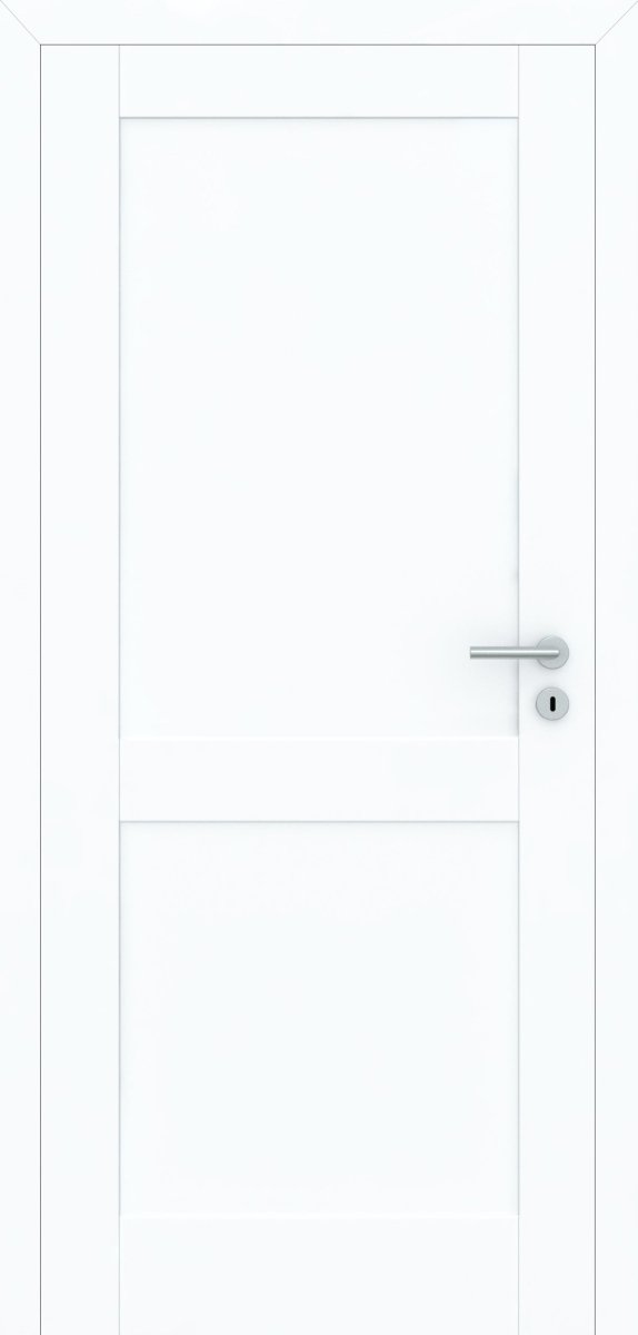 Stumpfeinschlagende Tür mit Zarge CPL Weißlack RAL 9003 Bergamont 2G - Meine Tür