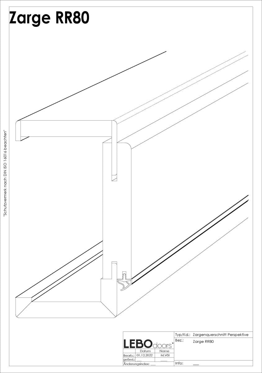 Durchgangszarge Weißlack RAL 9010 mit Rundkante RR - Lebo - Meine Tür