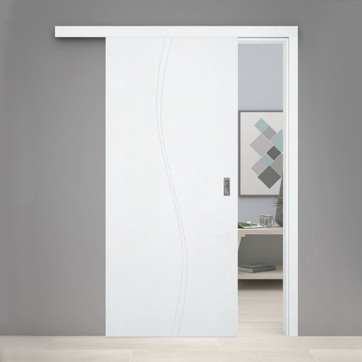 Schiebetür mit Zarge Boho G8 RAL 9003 Design-Innentür - Meine Tür