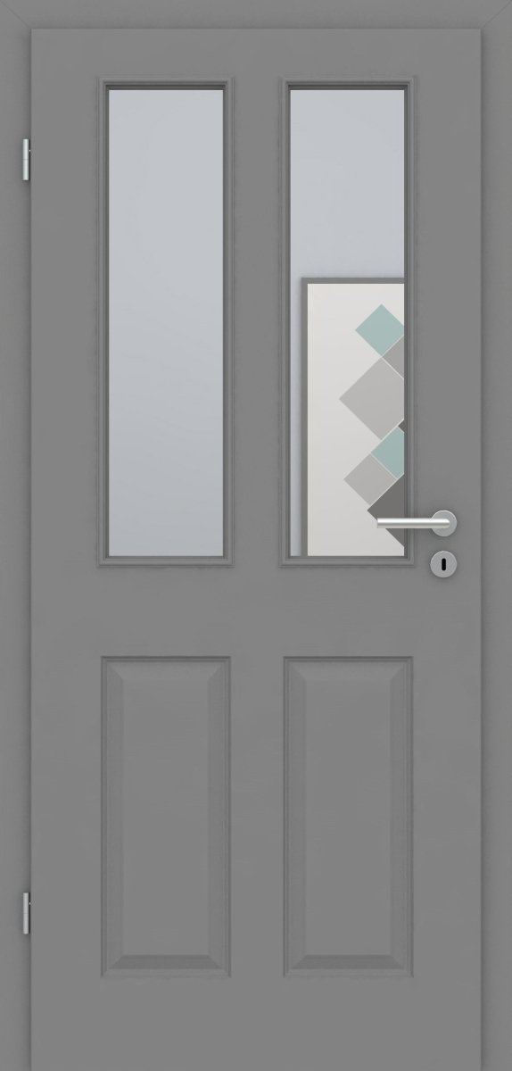 Tür mit Zarge Kallax 4F 2LA Stiltür Grau 7037 - Meine Tür
