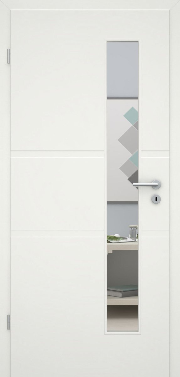 Tür mit Zarge Samla MO3 LA 08S Weißlack RAL 9010 Design-Innentür - Meine Tür