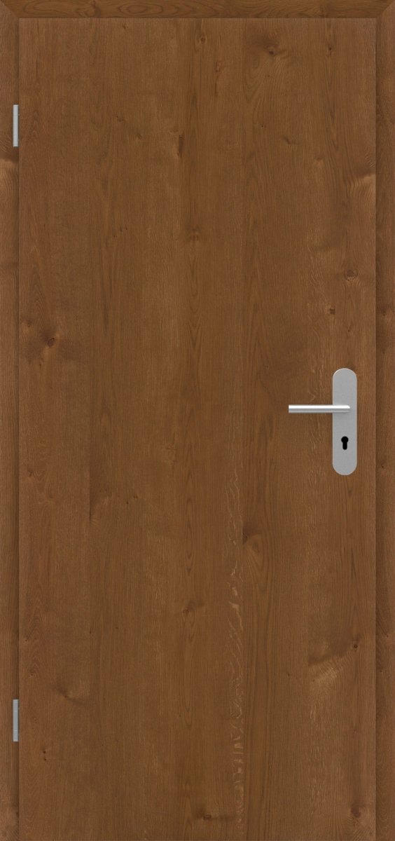 Wohnungseingangstür Echtholz Asteiche Rot/Braun matt lackiert - Meine Tür